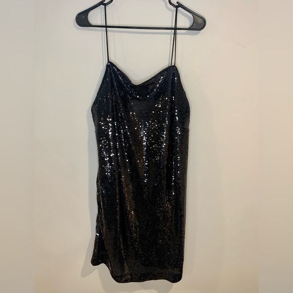 H&M Sequined Strap Sleeve Mini Party Dress - Picture 2 of 5